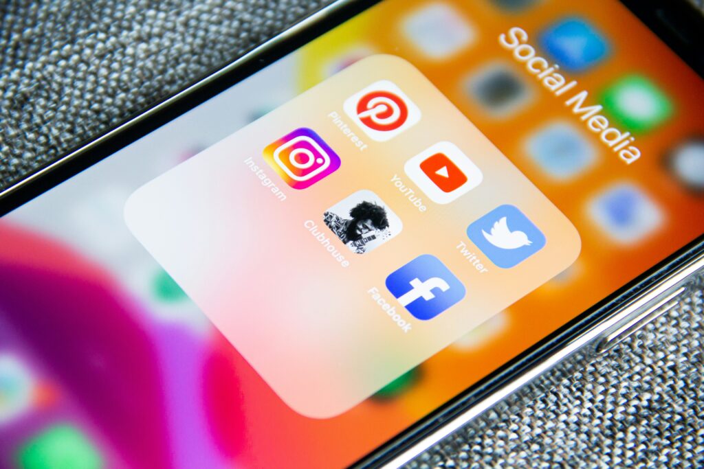 phone displaying social media