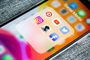 phone displaying social media